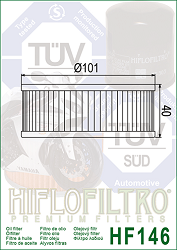 image 2 for FILTR OLEJU HIFLO HF146 V-MAX 1200, XS 750/850/1100 