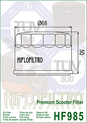 image 2 for FILTR OLEJU HIFLO HF985 YAMAHA XP 500 TMAX 01-11, KYMCO 500 X-CITING (05-13), 700 MYROAD (11-13) 
