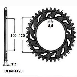ZEBATKA NAPEDZANA STALOWA SUNSTAR SUNR1-2429-48
